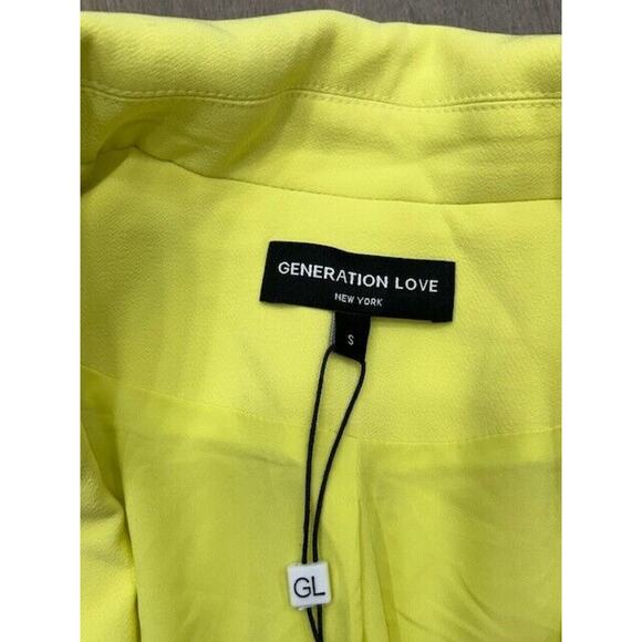 Generation Love Madison Stretch Crepe Blazer Single Button Front Lime Size S - Picture 9 of 15